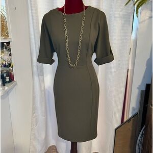 Calvin Klein Women’s Olive Green Fitted Mini Dress(10)